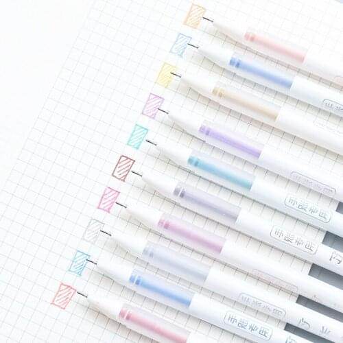 10PC Creative Flash Hand Account Pastel Pen Painting DIY Multifunctional Color Neutral Highlighter Pen Black Card Paper Marker