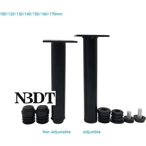 4Pcs/Lot Matte Black 25mm 1" Slim Round Tube Feet Leg Leveling Furniture Feet TV Bath Cabinet Coffee Table