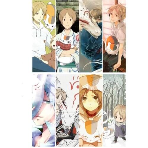 8pcs Cartoon Comic Natsume Yuujinchou Anime Bookmarks Waterproof Transparent PVC Plastic Colorful Bookmakers Gifts For Kids