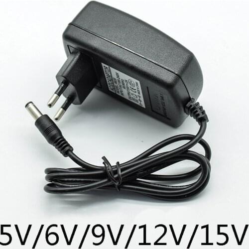 100-240V AC Converter Adapter DC 5V 3A 6V 2A/3A 9V 2A 12V 2A 15V 1A Power Supply Charger EU Plug 5.5mm * 2.5mm(2.1mm) AC to DC