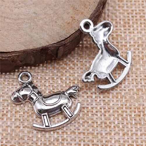 Free shipping 50pcs 23x21mm antique silver Trojan Horse charms diy retro jewelry fit Earring keychain hair card pendant
