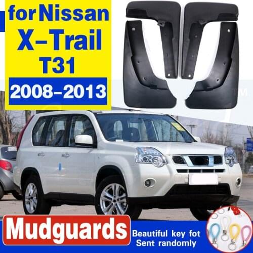 Set Molded Car Mud Flaps For Nissan X-Trail T31 2008-2013 Xtrail Splash Guards Mud Flap Mudguards Fender 2009 2010 2011 2012