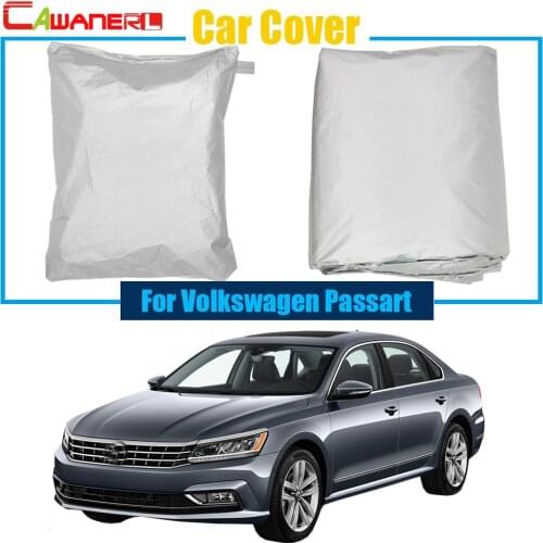Cawanerl Full Car Cover Outdoor Anti UV Sun Shade Snow Rain Resistant Cover For Volkswagen Passart