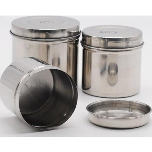 Stainless Steel Cotton Ball Gauze Tampon Jar Holder Dispenser For Dentistry Lab