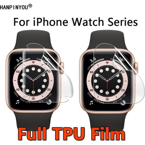 For Apple Watch Series 1 2 3 4 5 6 SE 40mm 44mm 38mm 42mm Clear Full Coverage Soft TPU Film Screen Protector (Not Glass)