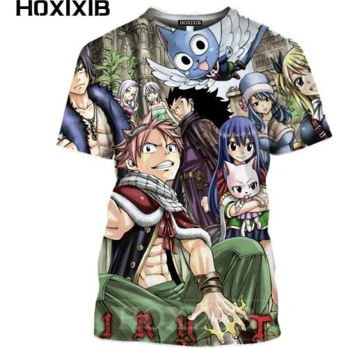 HOXIXIB Men Tshirt 3D Color Print Fairy Tail T Shirt Women Sweatshirt Cute Wendy Marvell Anime Tees Short Sleeve O Neck Pullover