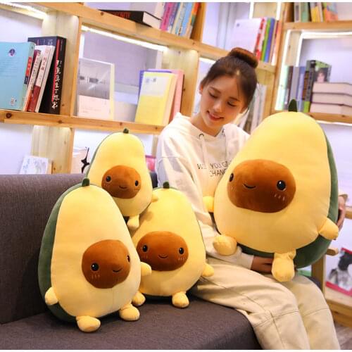 30-60CM Cute Avocado Stuffed Plush Toy Soft Baby Doll Cartoon Fruit Pillow Sofa Cushion kids Girls Christmas birthday Gifts
