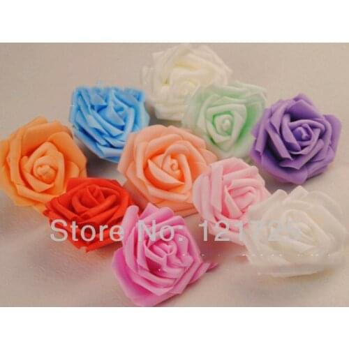 Artificial Flower Heads 7cm PE Rose Wedding party Hair dressing decoration