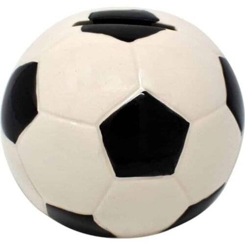 Ball-Shaped Fan Team Piggy Bank-Black White