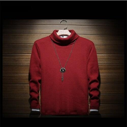 2018 New mens brand Turtleneck Sweater Pure Slim Fit Sleeve Knit Sweater Autumn and winter Hot Warm Fashion Sweater 3 Colors