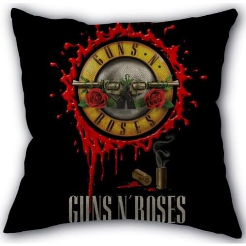 Guns N Roses Pillowcase Cotton Linen Fabric Square Zipper Pillowcase 45X45cm Wedding Decorative Pillow cover Droping Shipping