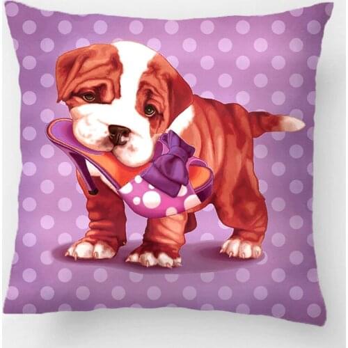 English Bulldog And Shoe Throw Pillow Case Wedding Decorative Cushion Cover Pillowcase Customize Gift By Lvsure For Sofa Seat