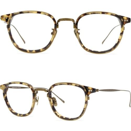 Personalized literary round plate metal full frame glasses men and women flat glasses 7285