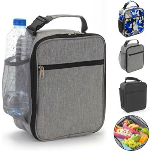 Portable Lunch Bag Lunch Box Thermal Insulated Canvas Tote Pouch Kids School Bento Pouch Dinner Container Food Storage Bags