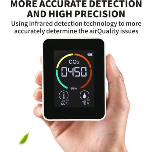 Portable CO2 Formaldehyde Monitor Digital Temperature Humidity Sensor Tester Agriculture Planting Greenhouse Warehouse