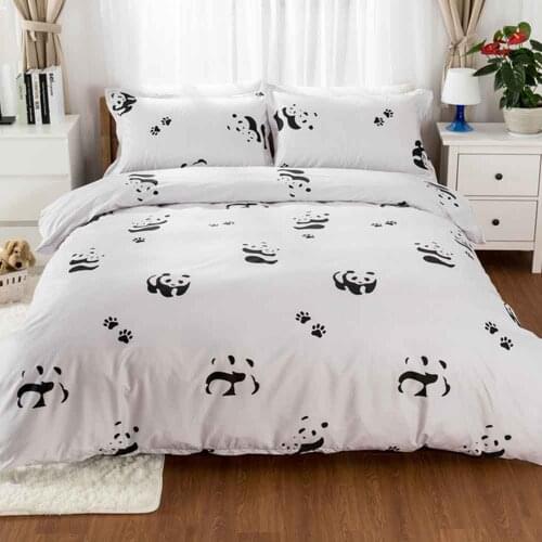 White panda cute bed linens Nordic style Bedding set Simple Duvet Cover Set Quilt cover Home textiles bedclothes queen king size