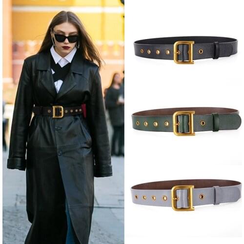 Luxury Designer Genuine Leather Belts For Women High Quality Fashion D Buckle Belt For Dress Ceinture Corset Femme 2020 Cintos