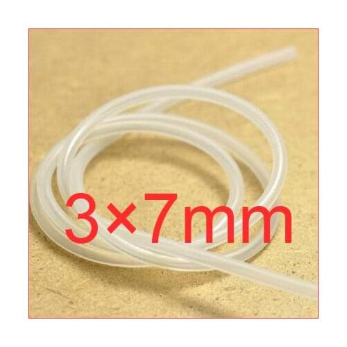3mm ID 7mm OD 3X7 Transparent Silicone Rubber Tube Hose Pipe fda medical flexible tubing,7mm capillary tube