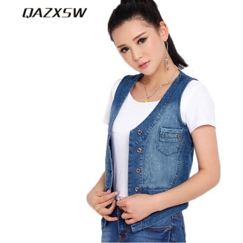 Женские джинсовые жилеты QAZXSW China At AliExpress