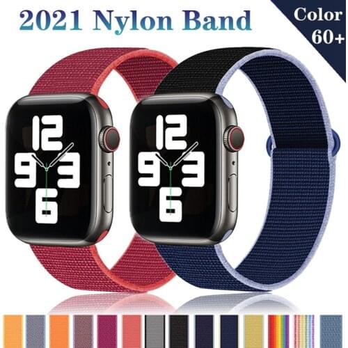 For Apple Watch band 44mm 40mm 42mm 38mmSmartwatch Belt correa belt Bracelet iWatch Series 4 5 SE 6 Watchband Nylon Loop Strap