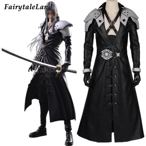 FF7 Sephiroth Costume Cosplay Halloween Game Final Fantasy 7 Remake Clothing Adult Men Party Outfit Cosplay Boots