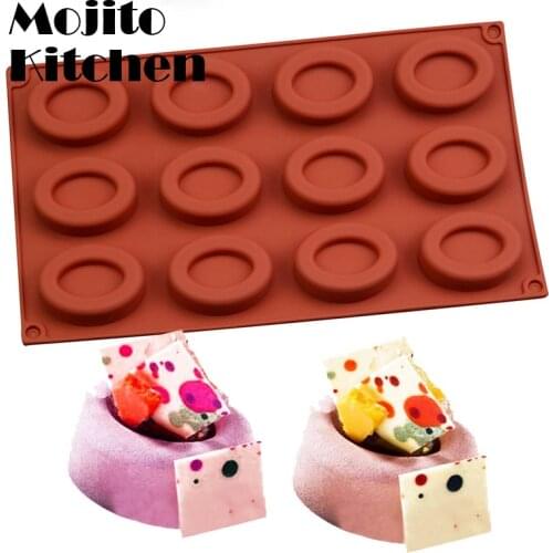 Silicone Cake Mold Bakeware Set Moulds Donut Oval Shape Mousse Decoration 12-Cavity Chocolate Dessert Christmas
