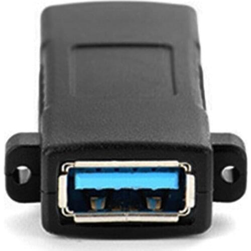 1Pc Standard USB 2.0 3.0 Female To Female Socket Panel Mount Adapter Connector