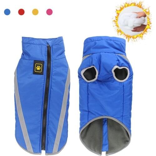 Winter Pet Dog Clothes Waterproof Dog Clothing Reflective Padded Dog Coat Vest Warm Jacket For Big Dogs French Bulldog Outfit