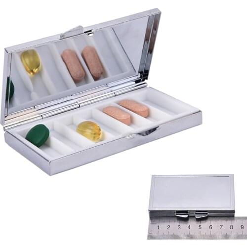 1PCS 7 Grid Folding Metal Pill Case Container For Medicines Organizer Pill Box For One Week Wholesale