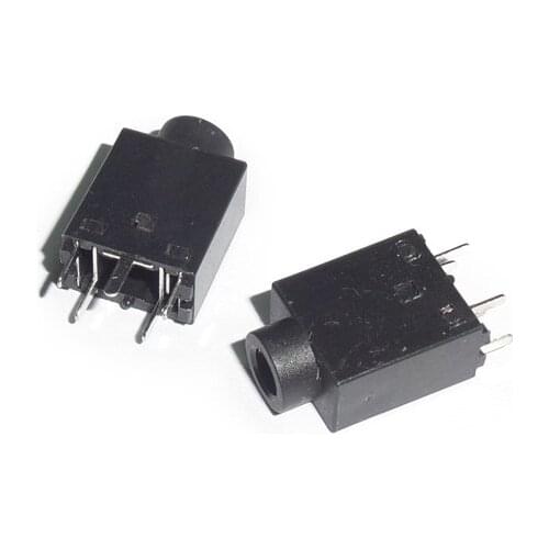 10 PCS/Lot 3.5 mm Female Audio Connector DIP 5 Pin 180 degree Stereo Headphone Jack PJ358 PJ-358