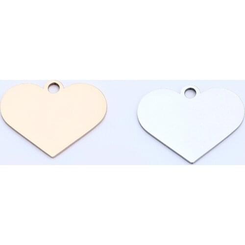 10Pcs/Lot Big Heart Charm Pendant Stainless Steel Sweet Hearts Pendants DIY Jewelry Making 23*30mm