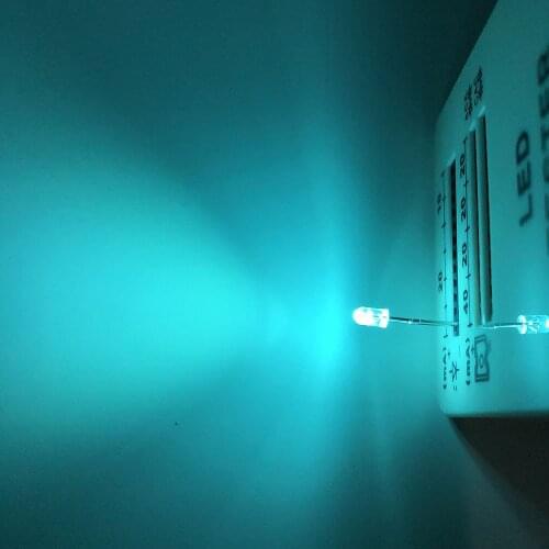 1000pcs/lot 3MM LED Cyan Green Color Round Head Borderless Ice Blue LED Light Emitting Diode Light Bead DIY
