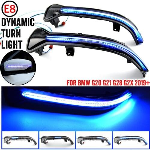 2 Pcs Dynamic Blinker Turn Signal LED Light For BMW G20 G21 G28 G2x 2019 2020 Side Wing Rear-View Mirror Indicator Light