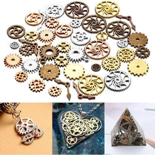 50/100g Metal Alloy Mixed Antique Steampunk Cogs & Gears Charms for DIY Pendant Charms Jewelry Making Vintage Bracelets Craft