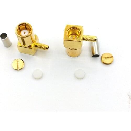 50pcs/100pcs lot 75 oHM SMB female jack right angle crimp RG174 RG316 RG179 RF Coaxial