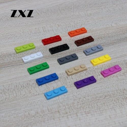 50pcs/lot Building Blocks 1x3 Plate DIY Enlighten Toys Compatible Small Bricks Parts 3623 MOC Trucks Accessories Kids Gift Block