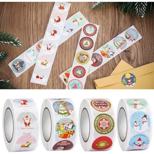 500Pcs Merry Christmas Stickers Animals Snowman Xmas Tree Decorative Stickers Wrapping Toys Gifts for Kids Label Christmas Tags