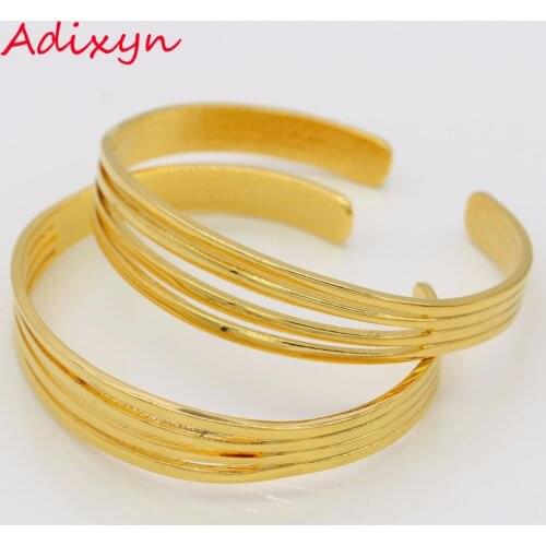 Adixyn Dubai Gold Bangles for Womens/Girls Gold Color/Copper Trendy Bracelet Jewelry African/Ethiopian Party/Birthday Gifts