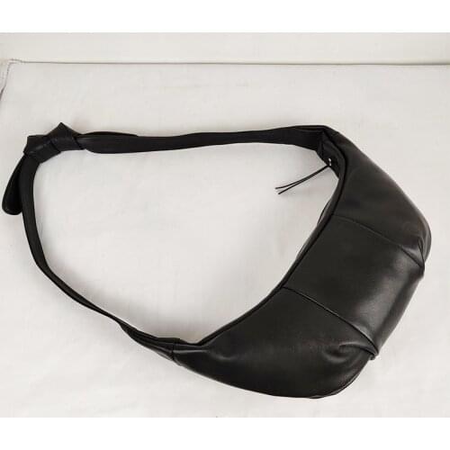 Genuine Leather Large Casual Women Crossbody Bag Knot Zipper Bags