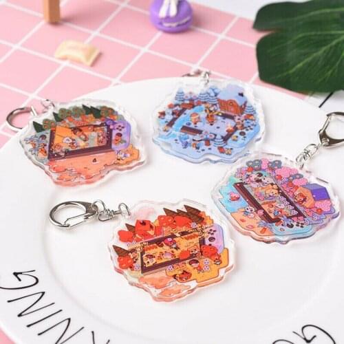 Game Animal Crossing Tom Nook Isabella Shizue Acrylic Keychain Sha Sa Cosplay Props Gifts