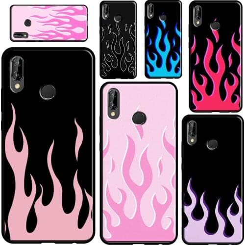 Flame Aesthetic Light Blue Fire Pink For Huawei Nova 5T Mate 20 Lite P Smart 2019 2021 Case For Huawei P30 P40 Lite P10 P20 Pro