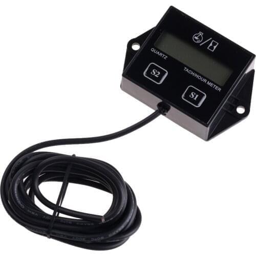 Digital Waterproof Engine Tach Hour Meter Tachometer Gauge Engine RPM LCD Display For Motorcycle Motor Stroke Engine Car Boat