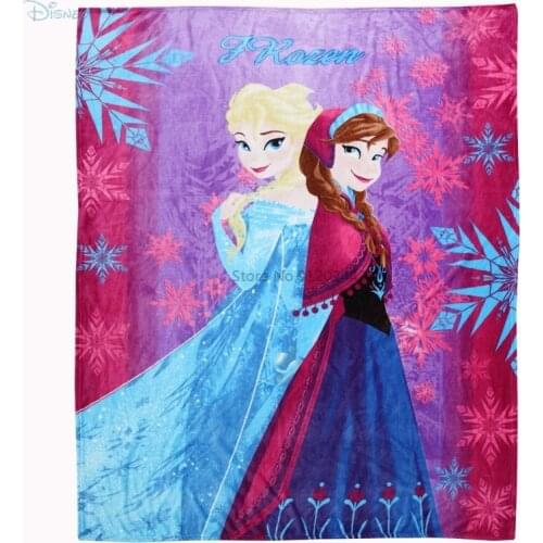 Purple Cartoon Disney Frozen Printed Flannel Throw Blanket Anna Elsa Minnie Mouse Spider Man Soft Kids Fleece Blanket 150x200cm