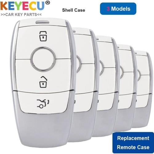 KEYECU 5PCS, Black White Smart Prox Remote Auto Key Shell Case for Mercedes Benz E Class W213 E200 E260 E300 E320 2017 2018 2019