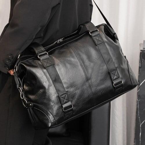 Leather Men Travel Bag Large Capacity Handbag Women Portable Gym Bag Luggage Sports Shoulder Bag Fitness Luggage Tote package