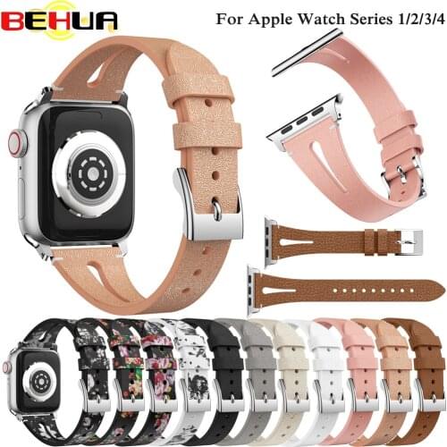 Printing leather bands for Apple Watch 38mm 42mm 40mm 44mm smart watches Watchband band for i watch series 4 3 2 1 watch strap