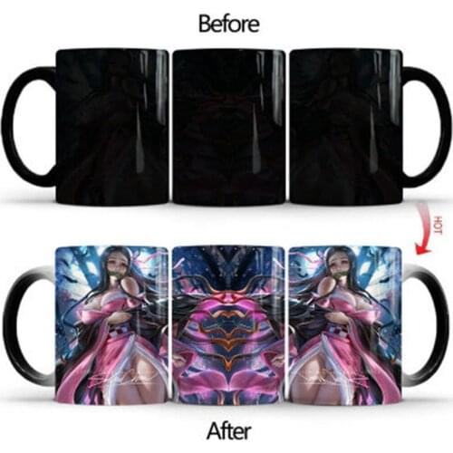 Creative 350 ml Demon Slayer: Kimetsu No Yaiba Heat Temperature Sensitive Mug Color Changing Coffee Mug Cartoon Anime Milk Cups