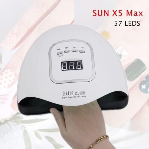 SUN X5 Max 114W Dual UV LED Nail Lamp Nail Dryer Gel Polish Curing Light with Bottom 30s/60s/99s Timer LCD display
