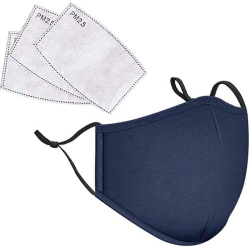 Unisex Cotton Filter Masks For Face Women Men Solid Color Protection Washable Reusable Masks Masques Maseczka No Decoration