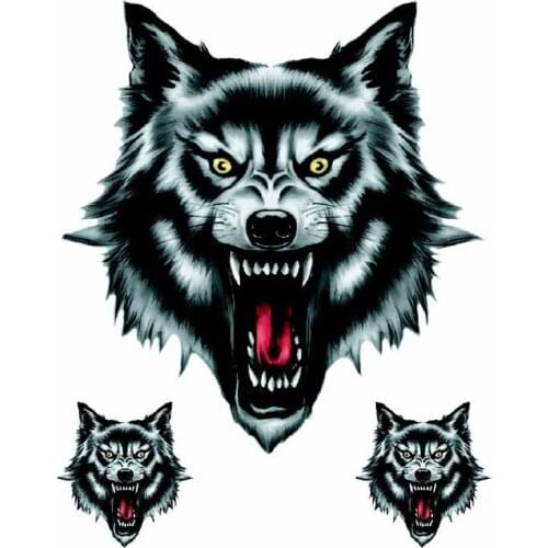 Motorcycle Motorbike Car Scooter Stickers Wolf Head Skull Head Fire Flame for Honda Yamaha Suzuki Kawasaki KTM